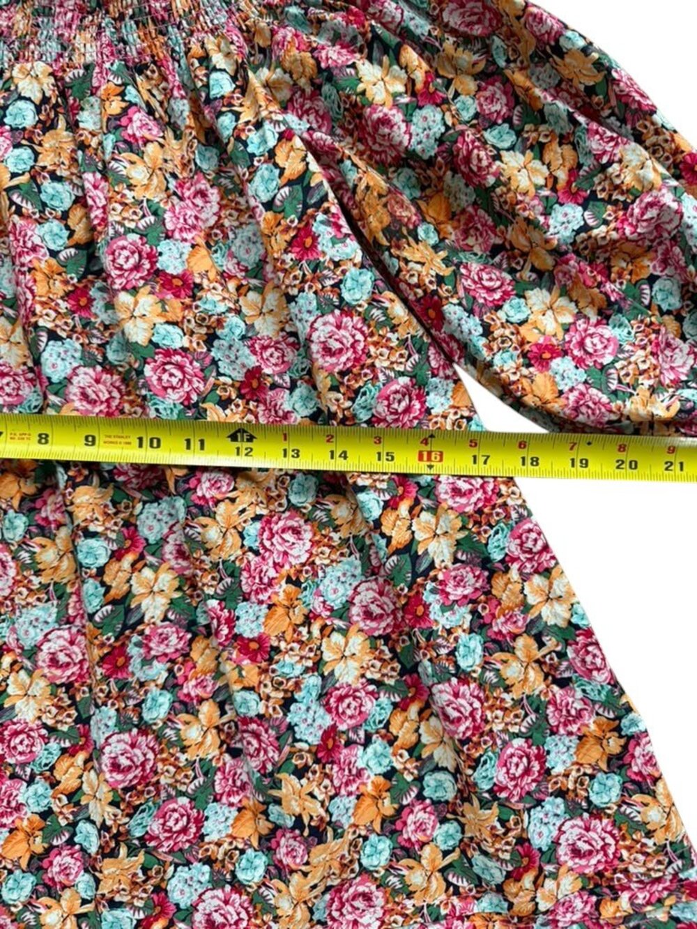 Anthropologie Maeve Floral Mini Dress XS Puff Sleeve Cotton Boho. - Picture 7 of 10